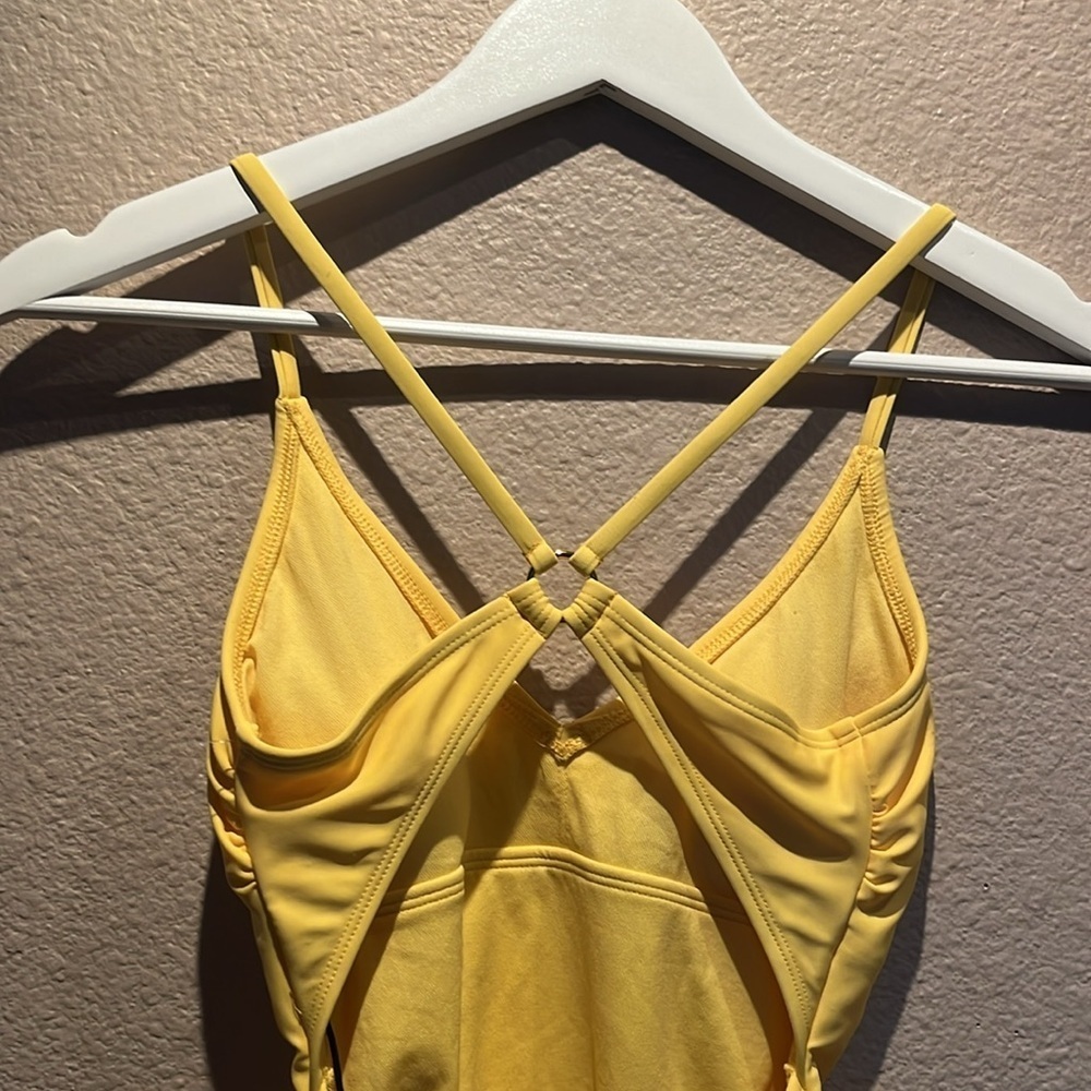 New Shade & Shore Women's Cheeky Racerback Swimwear Yellow Xs One Piece Swimsuit — image 6 of 8